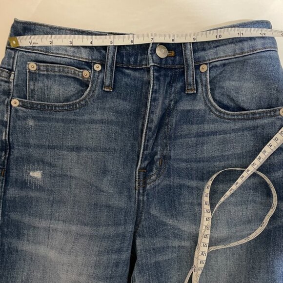Madewell Size 24 The High Rise Slim Distressed Raw Hem Boyfriend Jeans N… - Picture 9 of 10